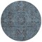 Homeroots 8' Black Round Oriental Washable Indoor Outdoor Area Rug 563831 - alternate 5