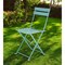 Homeroots Set of Two Teal Blue Aluminum Outdoor Folding Dining Chairs 606525 - alternate 1