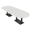 Skutchi Designs Racetrack Conference Table With Power Unit, 48 in W, 120 in L, White HAR-RAC-48X120-DOU.BK-WA7976-NA - alternate 1