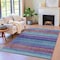 Homeroots 10' X 14' Blue Purple And Taupe Striped Washable Indoor Outdoor Area Rug 631208 - alternate 6