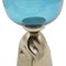 Homeroots 21" Blue White And Gold Ombre Glass And Aluminum Pedestal Table Vase 565457 - alternate 5