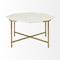 Homeroots 33" White and Gold Genuine Marble and Metal Octagon Coffee Table 376305 - alternate 4