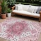 Homeroots 8' X 10' Pink Ivory And Gray Oriental Washable Indoor Outdoor Area Rug 600183 - alternate 1