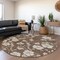 Homeroots 8' Brown And Beige Round Floral Washable Indoor Outdoor Area Rug 599870 - alternate 3