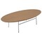 Leisuremod Rossmore Oval Coffee Table with White Powder Coated Steel Frame, Natural Wood RSW-46NW - alternate 5