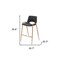 Homeroots Set of Two 26" Black And Gold Faux Leather And Steel Low Back Counter Height Bar Chairs 555658 - alternate 5