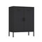 Manhattan Comfort 2-Piece Naomi Accent Cabinet and Storage Cabinet in Black 2-AF067-BK - alternate 5