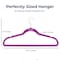 Serenelife Velvet Hangers, Non-Slip, 360 Deg Swivel Hook, Ultra-Thin, Lightweight Velvet Hangers, Purple, 10PK SLHVELPURP10 - alternate 3