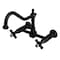 Kingston Brass Two-Handle Wall Mount Bridge Kitchen Faucet, Matte Black KS1240PKX - alternate 1