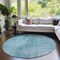 Homeroots 8' Aqua Teal Blue And Gray Round Abstract Washable Indoor Outdoor Area Rug 587256 - alternate 6