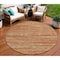 Homeroots 8' Copper And Rust Round Abstract Washable Indoor Outdoor Area Rug 613087 - alternate 1