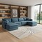 Homeroots 66" Blue Fabric Modular Sleeper Sofa With Ottoman 568291 - alternate 7