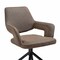 Armen Living Penny Swivel Upholstered Dining Chair in Brown Fabric with Black Metal Legs - Set of 2 LCPESICOBLK - alternate 5