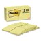 Post-It Original Pads in Canary Yellow, Note Ruled, 3" x 3", 100 Sheets/Pad, 12PK 63012PK - alternate 1