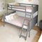 Flash Furniture Dallas Bunk Bed Twin Over Full, Convertible Slatted Solid Wood Bunk Bed Frame w/Ladder, Gray MG-0900-31-TFB-GY-GG - alternate 1