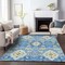 Homeroots 3' X 5' Blue Green And Orange Oriental Washable Indoor Outdoor Area Rug 597674 - alternate 4