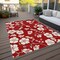 Homeroots 3' X 5' Red Ivory And Gray Floral Washable Indoor Outdoor Area Rug 599916 - alternate 5