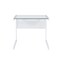 Homeroots 33" Clear and White Glass and Stainless Steel Writing Desk 524928 - alternate 1