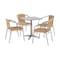 Flash Furniture Square Table Set, Aluminum, Plastic, Rattan, Stainless Steel, Grey TLH-ALUM-24SQ-020BGECHR4-GG - alternate 1
