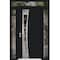 Vdomdoors Aluminum Door Cynex 6116 Black Entry Steel Metal Modern Painted W12+36+12xH80+14 Right Inswing CYNEX6116EXD-BLK-W12+36+12xH80+14-RH-I - alternate 1
