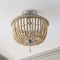 Jonathan Y Allie 14" 3-Light Bohemian Farmhouse Wood Bead/Iron LED Semi Flush Mount, Antique Silver/Light Taupe JYL9020B - alternate 8
