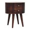 Homeroots 21" Walnut Solid Wood Oval Two Drawer Nightstand 651585 - alternate 8