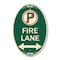 Signmission Fire Lane No Parking Symbol and Arrow Pointi, 12 In X 18 In Architectural, Heavy Gauge Aluminum A-OV-G-1218-24021 - alternate 1