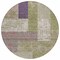 Homeroots 8' Green Purple And Pink Round Geometric Washable Indoor Outdoor Area Rug 612414 - alternate 6