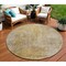 Homeroots 8' Beige Taupe And Ivory Round Abstract Washable Indoor Outdoor Area Rug 577639 - alternate 1