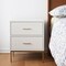 Homeroots 26" Solid Wood and Wood Two Drawer Nightstand 399257 - alternate 3