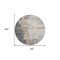 Homeroots 8' Gray Charcoal And Beige Round Abstract Washable Indoor Outdoor Area Rug 588524 - alternate 4