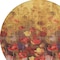 Homeroots 8' Gold Red And Brown Round Floral Washable Indoor Outdoor Area Rug 597059 - alternate 3