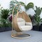 Leisuremod Mendoza Light Brown Wicker Hanging 2 person Egg Swing Chair with Taupe Cushions MSCLBR-53TP - alternate 4