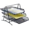 Lorell Mesh Mesh Document Tray, 3 Tiers, Horizontal, Black LLR90206 - alternate 1