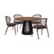 Homeroots Five Piece Brown and Black Round Dining Set with Four Chairs 571710 - alternate 2