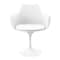 Homeroots White Upholstered Faux Leather Dining Arm Chair 520278 - alternate 4