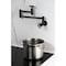 Kingston Brass Wall Mount Pot Filler Faucet with Knurled Handle, Matte Black KS8100RKZ - alternate 3