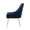 Homeroots Set of Two Navy Blue And Gold Upholstered Velvet Dining Side Chairs 535385 - alternate 4