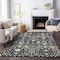 Homeroots 5' X 8' Black Ivory And Gray Oriental Washable Indoor Outdoor Area Rug 598023 - alternate 5