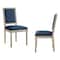 Homeroots Set of Two Navy Blue and Brown Upholstered Linen Dining Side Chairs 535365 - alternate 7