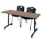 Regency Kobe Mobile T-Base Training Table W/ 2 M Stack Chairs, 60 in W, 24 in L, Noble Oak MKTRCC6024NO47BK - alternate 1