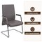 Leisuremod Aleen Office Chair in Upholstered Leather and Iron Frame, Grey AGO19GRL - alternate 5