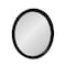 Homeroots 20" Black Round Wood Framed Accent Mirror 485113 - alternate 1