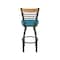 Holland Bar Stool Co Eleanor 30in Swivel Bar Stool with Pewter Finish, Medium Back and Graph Tidal Seat 880 - alternate 6
