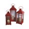 Homeroots Set of Three Red Geometric Glass And Metal Floor Lantern Candle Holders, 3PK 516434 - alternate 6