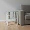 Homeroots 20" Clear and White Glass and Metal Square End Table With Shelf 635680 - alternate 5