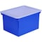 Storex File Box, Plastic, 14 1/4 in W, 19 in D, 10 7/8 in H, Snap On Lid Closure, Blue, Clear 61554U01C - alternate 1