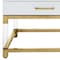 Homeroots 47" White Gold And Clear Wood Acrylic And Steel Coffee Table 543857 - alternate 6