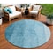 Homeroots 8' Teal Blue Aqua And Blue Round Ombre Washable Indoor Outdoor Area Rug 581830 - alternate 1