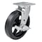Hyw Products Heavy Duty Caster 8in Rubber on Cast Iron Wheel, Swivel with Brake 40-80S-A1-RC-TB - alternate 1